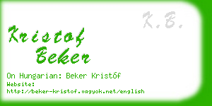 kristof beker business card