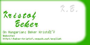kristof beker business card